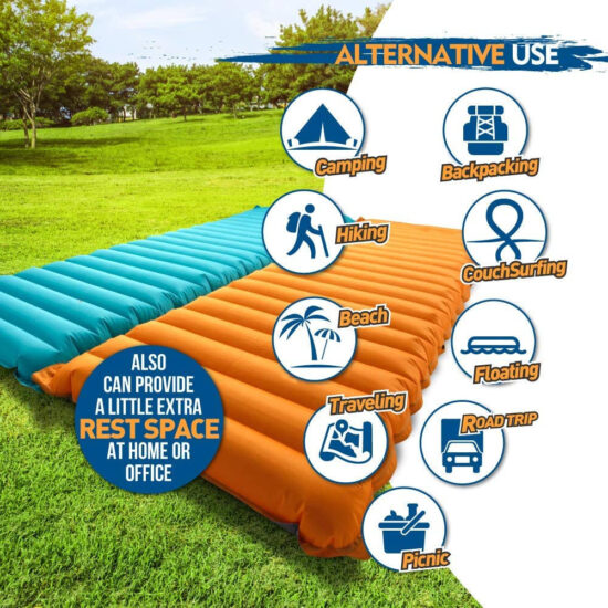  Lightweight Self-Inflating Camping Sleeping Mat Outdoor Air Mattress