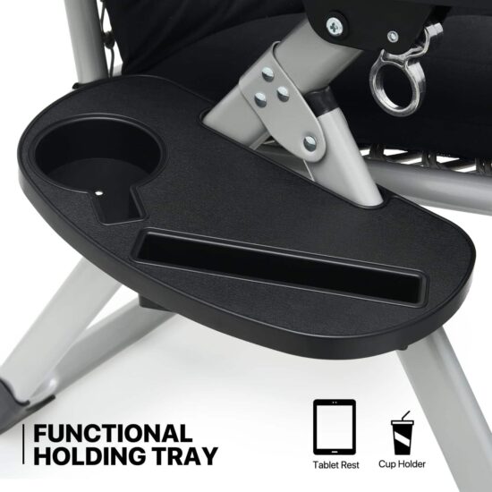  Soft folding zero gravity lounge chair with cushion for outdoor use