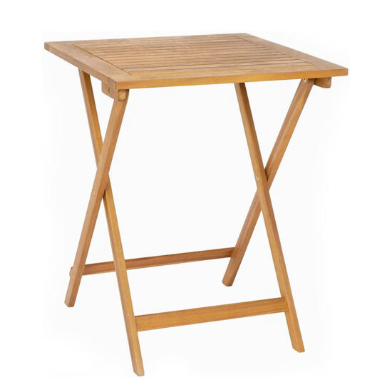 Solid Wood Folding Square Patio Table for Garden and Outdoor Use