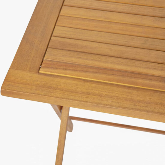 Solid Wood Folding Square Patio Table for Garden and Outdoor Use