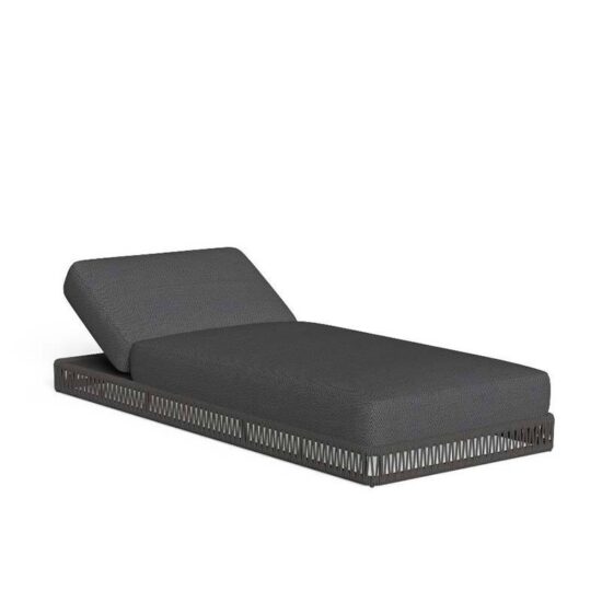 Waterproof PE rattan sun lounger for outdoor beach and garden use