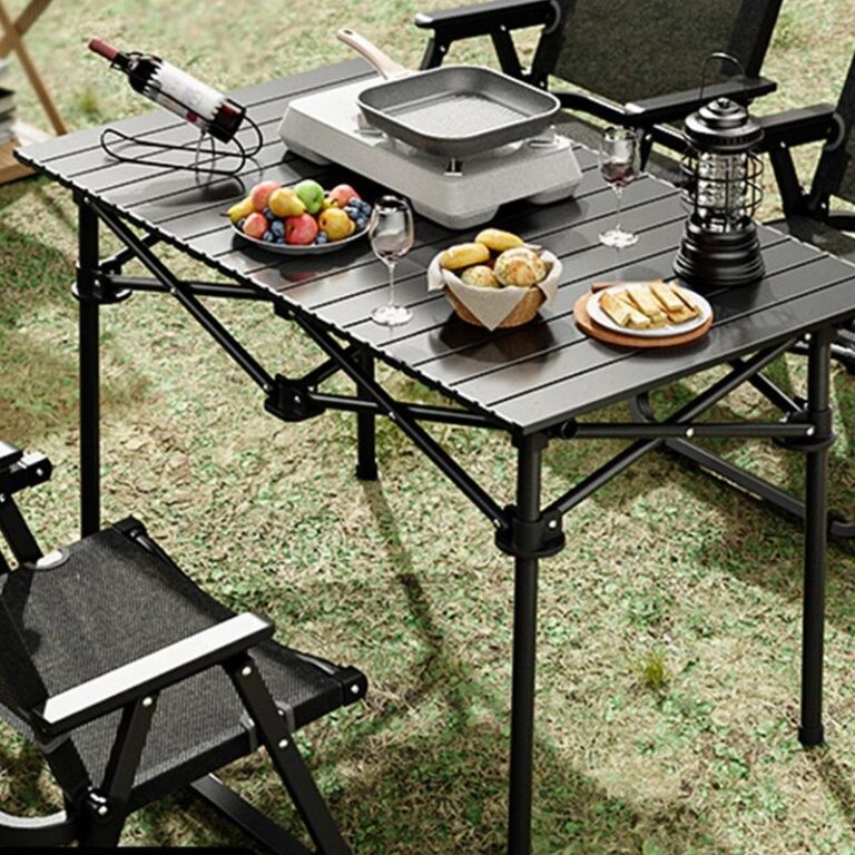 Lightweight Aluminum Folding Camping Table for Weekend Picnic and BBQ Image Title