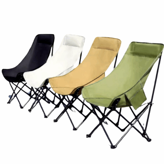 Arcadia high back camping recliner chair with armrests, portable and foldable