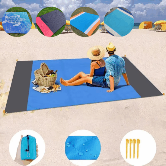 Custom Waterproof Portable Pocket Camping Picnic Blanket Foldable Lightweight Beach Mat