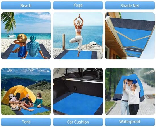 Custom Waterproof Portable Pocket Camping Picnic Blanket Foldable Lightweight Beach Mat