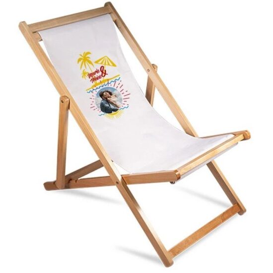  Custom hardwood folding wood beach chair with logo