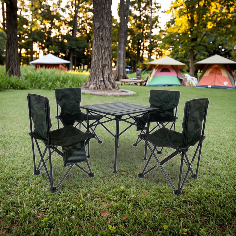 Lightweight Aluminum Folding Picnic Chair and Table Set