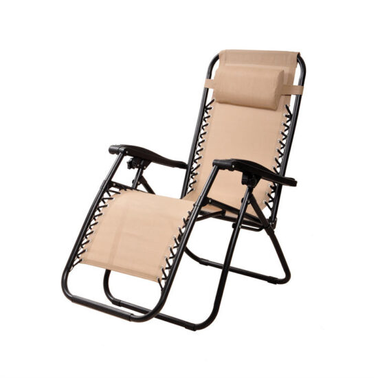 : Adjustable zero gravity recliner folding beach chair for outdoor use