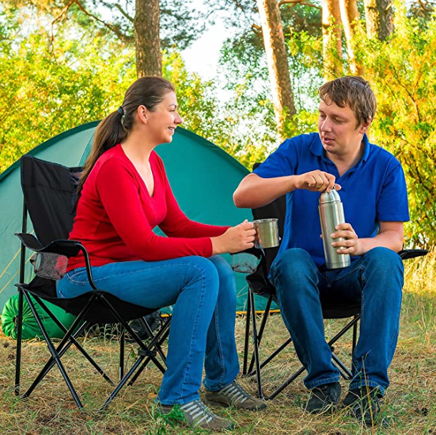 Woqi foldable outdoor camping beach chair with armrest
